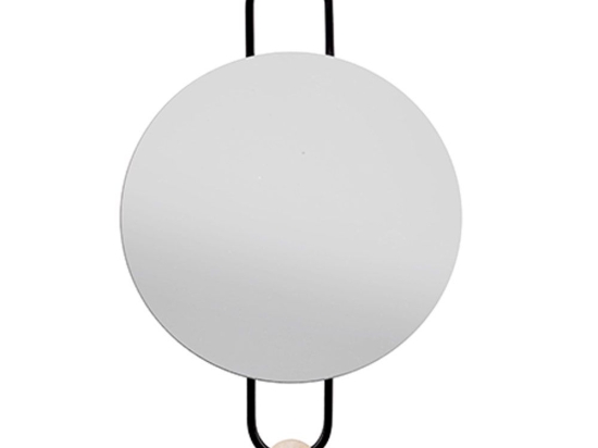 Καθρέπτης Τοίχου Με Κρεμάστρα PT3612BK Bright D.20cm Black Present Time Μέταλλο,Γυαλί