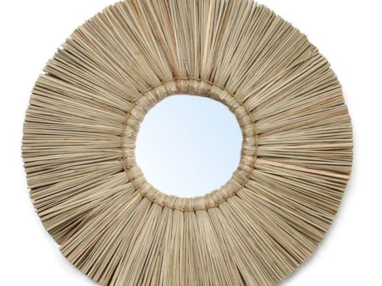 Καθρέπτης Τοίχου The Alang Alang BALE070N-S D35 Natural Bazar Bizar Seagrass
