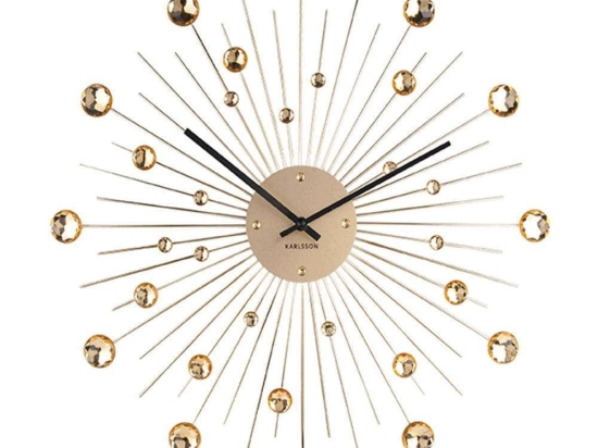 Ρολόι Τοίχου KA4859GD Sunburst Crystal Large D50cm Gold Karlsson Μέταλλο