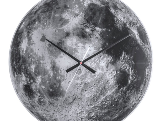 Ρολόι Τοίχου KA5475 Moon D60cm Grey-Black Karlsson Γυαλί