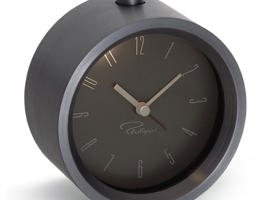 Επιτραπέζιο Ρολόι Με Ξυπνητήρι Tempus - A1 183015 9,4cm Black Philippi Αλουμίνιο