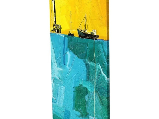 Πίνακας Σε Καμβά LH50 115x55cm Multi Κάθετοι Καμβάς