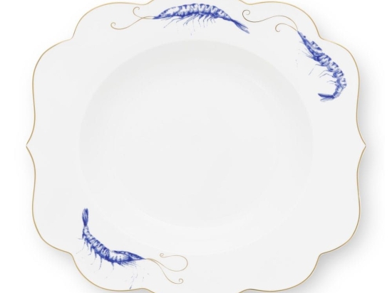Πιάτο Σούπας Πορσελάνινο 51001256 Royal Yerseke 23,5cm White-Blue Pip Studio Πορσελάνη
