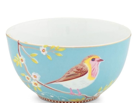 Μπωλ Πορσελάνινο 51003008 Floral Early Bird 15cm Blue Pip Studio Πορσελάνη