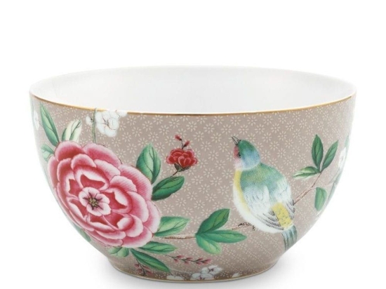 Σαλατιέρα Ατομική Πορσελάνινη 51003124 Blushing Birds 15cm Khaki Pip Studio Small Πορσελάνη