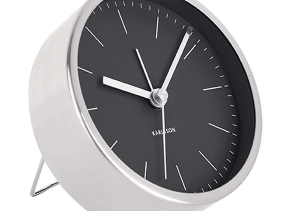 Επιτραπέζιο Ρολόι - Ξυπνητήρι KA5715BK Φ10cm Black Karlsson Μέταλλο