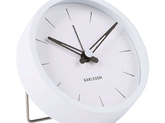 Ρολόι Επιτραπέζιο - Ξυπνητήρι Lure KA5842WH Φ10x5cm White Karlsson Μέταλλο