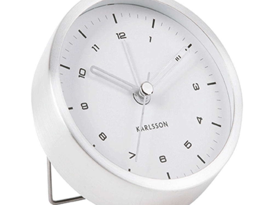 Ρολόι Επιτραπέζιο - Ξυπνητήρι Tinge KA5844SI Φ9x3cm Silver Karlsson Μέταλλο