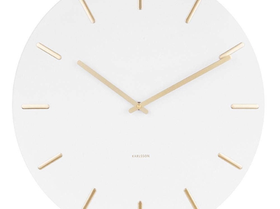 Ρολόι Τοίχου Charm KA5716WH Φ45cm Μεταλλικό White Karlsson Ατσάλι