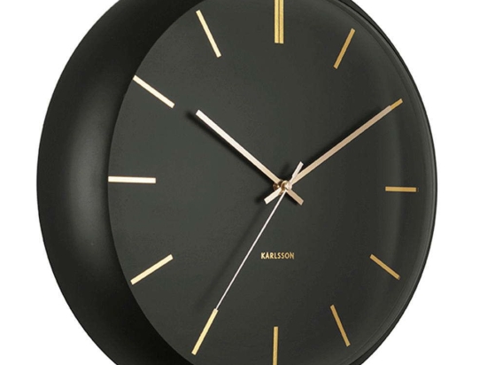 Ρολόι Τοίχου Globe KA5840BK Φ40cm Black-Gold Karlsson Μέταλλο