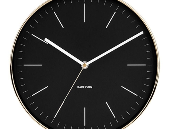 Ρολόι Τοιχού Minimal KA5695BK Φ27,5cm Μεταλλικό Black-Gold Karlsson Μέταλλο