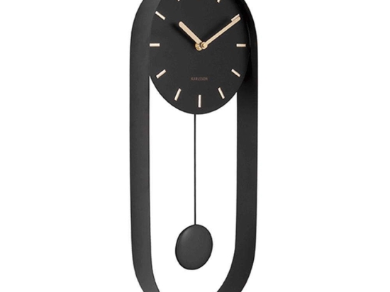 Ρολόι Τοίχου Εκκρεμές Charm KA5822BK 20x4,8x50cm Black Karlsson Ατσάλι