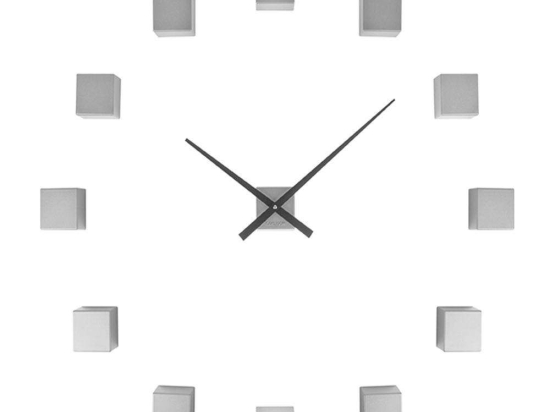Ρολόι Τοίχου Με Αυτοκόλλητο DIY Cubik KA5698SI Φ50cm Silver Karlsson ABS