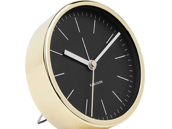 Επιτραπέζιο Ρολόι - Ξυπνητήρι Minimal KA5683BK Φ10cm Black Karlsson Μέταλλο