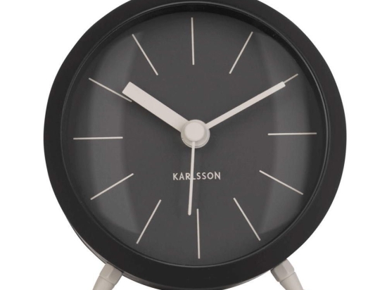 Ρολόι Επιτραπέζιο - Ξυπνητήρι Button KA5778BK Φ9x10,5cm Black Karlsson Μέταλλο