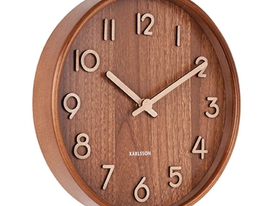 Ρολόι Τοίχου Pure KA5808DW Φ22cm Brown Karlsson Ξύλο