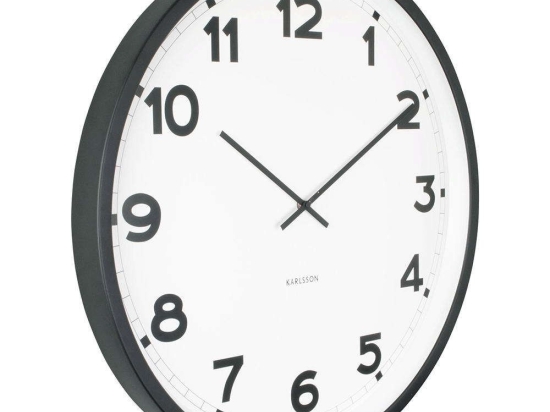 Ρολόι Τοίχου New Classic KA5847WH Φ40,6cm Black-White Karlsson Μέταλλο