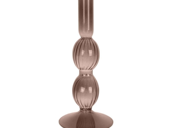 Κηροπήγιο Swirl Bubbles PT3727BR Φ9x25cm Brown Present Time Γυαλί