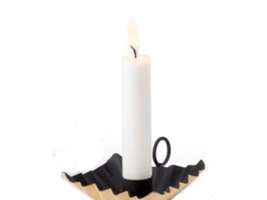 Κηροπήγιο Omama 300082 8x8cm Black-Gold Black Philippi Μέταλλο