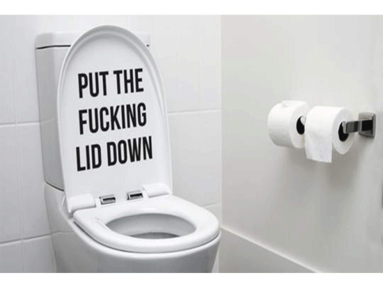Αυτοκόλλητο Για Καπάκι Λεκάνης Put The F…ing Lid Down HM1712 31x24cm Black-White Fisura