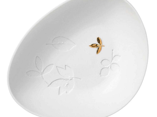 Διακοσμητικό Μπωλ Klein 0014132 11x9x2,5cm White-Gold Raeder Πορσελάνη
