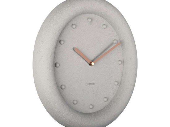 Ρολόι Τοίχου Petra KA5717WG 30x4,3cm Grey Present Time Πολυρεσίνη