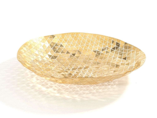 Διακοσμητικό Μπωλ Push PMX-B Φ24cm Gold Fundamental Μέταλλο