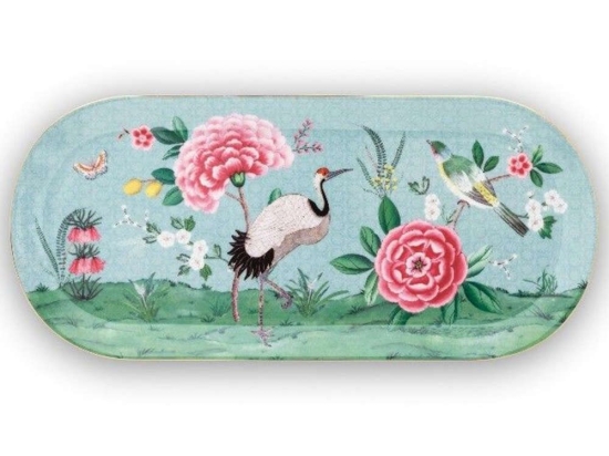 Πιατέλα Σερβιρίσματος 51018081 Blushing Birds 33,3X15,5cm Blue Pip Studio Πορσελάνη