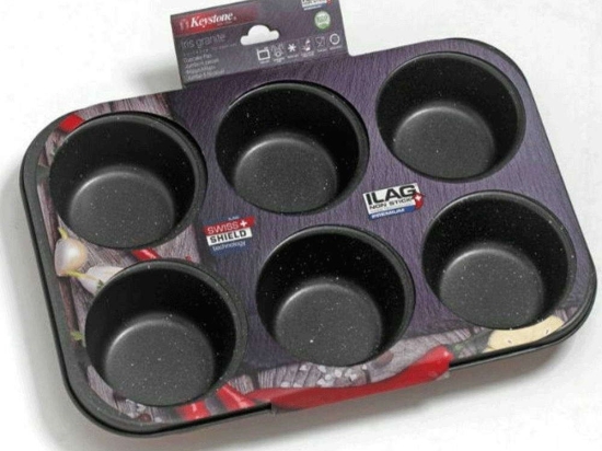 Φόρμα Muffins 6 Θέσεων Iris Granite 03.62.06 31,3x21,5x4cm Multi Keystone Αλουμίνιο