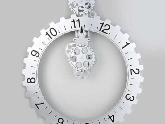 Ρολόι Τοίχου Με Γρανάζια Big Hour G005-S 55x68cm Silver Huanyu ABS