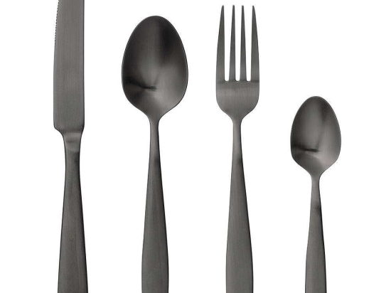 Μαχαιροπίρουνα Frea (Σετ 4Τμχ) 21150001 22,5/20/19,4/14,5cm Black Bloomingville 4 τμχ Ανοξείδωτο Ατσάλι