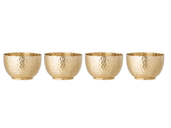 Μπωλ Camelia (Σετ 4Τμχ) 82049388 11x6,5cm Gold Bloomingville Αλουμίνιο