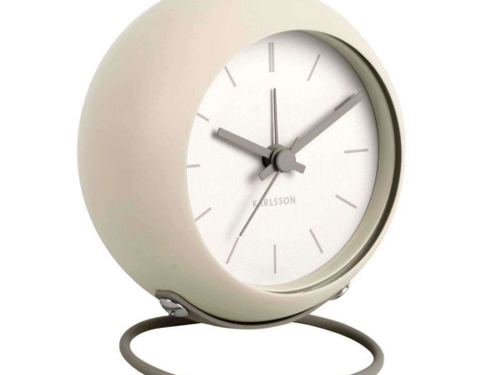 Ρολόι Επιτραπέζιο - Ξυπνητήρι Nirvana Globe KA5857WG 9,5x6x10cm Warm Grey Karlsson Μέταλλο