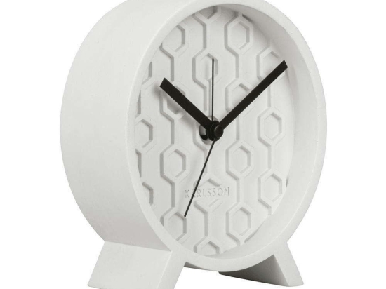 Ρολόι Επιτραπέζιο - Ξυπνητήρι Honeycomb KA5870WH 13x6x15cm White Karlsson Τσιμέντο