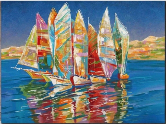 Πίνακας Σε Καμβά MH104 60x80cm Multi Οριζόντιοι Καμβάς