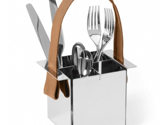 Θήκη Για Μαχαιροπίρουνα A Tavola 105033 12,7x10,2cm Inox-Brown Philippi Ατσάλι,Ύφασμα