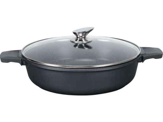 Κατσαρόλα Αντικολλητική Premium Lava 07.22.32 Φ32x8,6cm 5,8lt Black Keystone 32cm Αλουμίνιο