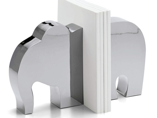 Βιβλιοστάτης Elephant (Σετ 2Τμχ) 254002 20x2,5x12,7cm Inox Philippi Ανοξείδωτο Ατσάλι