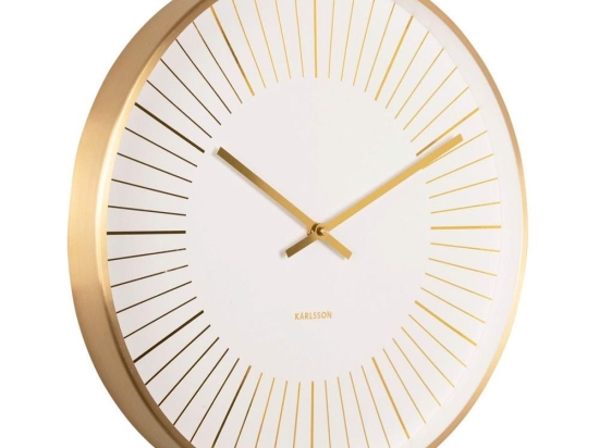 Ρολόι Τοίχου Lines KA5917WH Φ40x4,5cm White-Gold Karlsson Αλουμίνιο