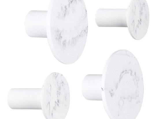 Κρεμάστρα Marble Look (Σετ 4Τμχ) PT3850WH 8,5/5x4,7cm White Present Time Πολυρεσίνη