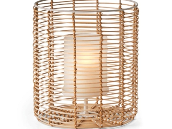 Φανάρι Cane S 225007 22,8x25,4cm Natural Philippi Ατσάλι,Bamboo