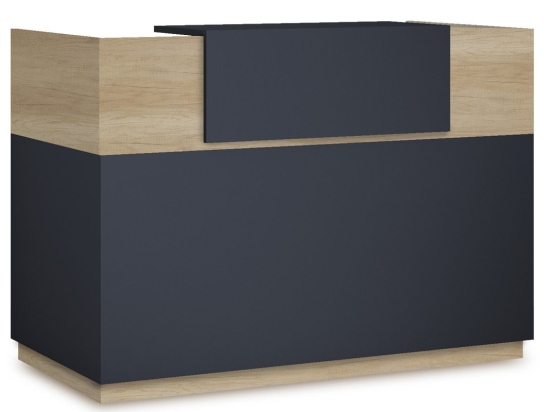 Γραφείο reception Lotus pakoworld σε χρώμα φυσικό - ανθρακί 180x70x110εκ