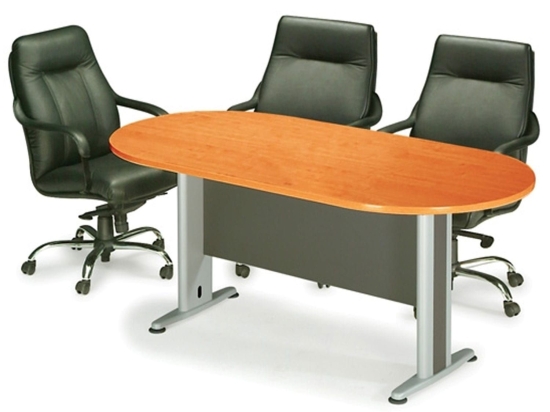 Τραπέζι Συνεδρίου Oval ΕΟ146,1 Dark Grey/Cherry 180x90cm