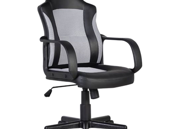 Πολυθρόνα Διευθυντή Γκρι BF2850 ΕΟ298,2 Mesh/Μαύρο PU 54x62x98/107 cm