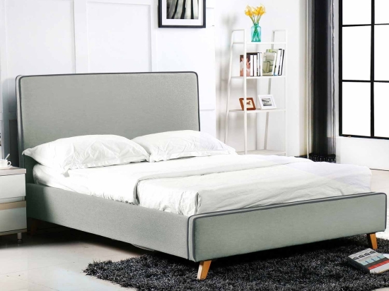 Κρεβάτι Morisson Ε8078,1 Ύφασμα Ανοιχτό Γκρι 160x200cm Υπέρδιπλo Ξύλο,Ύφασμα