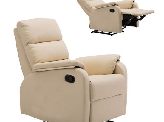 Πολυθρόνα Relax Comfort  Pu Μπεζ 79x97x101cm Τεχνόδερμα