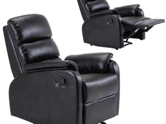 Πολυθρόνα Relax Comfort Pu Μαύρο 79x97x101cm Τεχνόδερμα