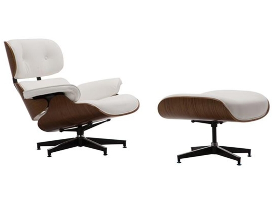Πολυθρόνα με Σκαμπώ Relax Pu Aσπρο 87x83x89cm Ξύλο,Τεχνόδερμα