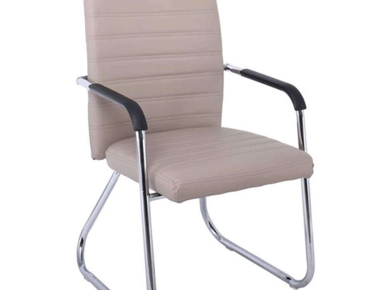 Πολυθρόνα Επισκέπτη Collet ΕΟ555,4 Χρώμιο/Pu Cappuccino 54x60x96cm