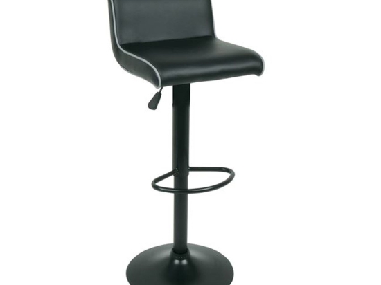 Σκαμπό Bar Nero ΕΜ405,1 Pu Μαύρο/Βαφή Μαύρη 38x38x81/101cm Σετ 2τμχ Μέταλλο,Τεχνόδερμα